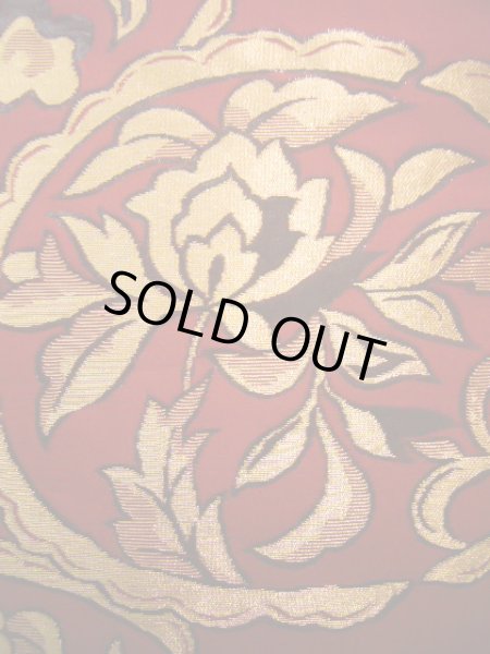 Photo3: JET0423K Used Japanese   Red Cutting cloth    (Grade B) (3)