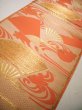 Photo9: JET0423O Used Japanese   Orange Cutting cloth    (Grade B) (9)