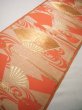 Photo9: JET0423P Used Japanese   Orange Cutting cloth    (Grade B) (9)