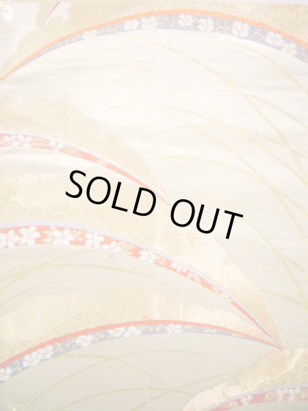 Photo2: JET0423V Used Japanese   Gold Cutting cloth    (Grade B) (2)