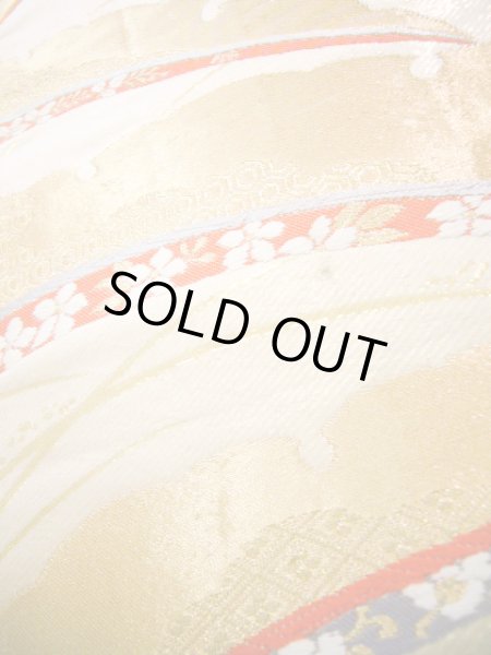 Photo5: JET0423V Used Japanese   Gold Cutting cloth    (Grade B) (5)