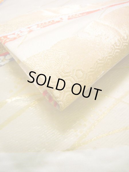 Photo7: JET0423V Used Japanese   Gold Cutting cloth    (Grade B) (7)