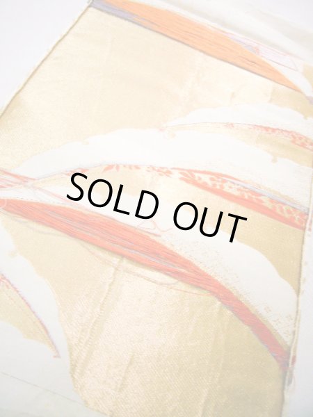 Photo8: JET0423V Used Japanese   Gold Cutting cloth    (Grade B) (8)