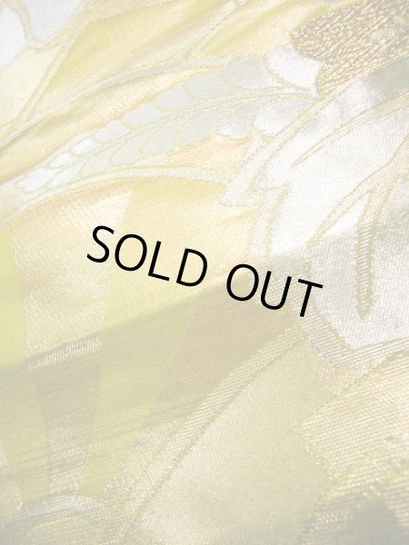 Photo7: JET0423W Used Japanese   Gold Cutting cloth    (Grade B) (7)