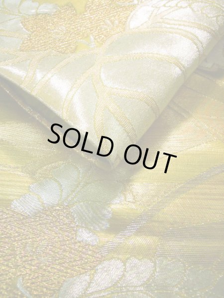 Photo8: JET0423W Used Japanese   Gold Cutting cloth    (Grade B) (8)