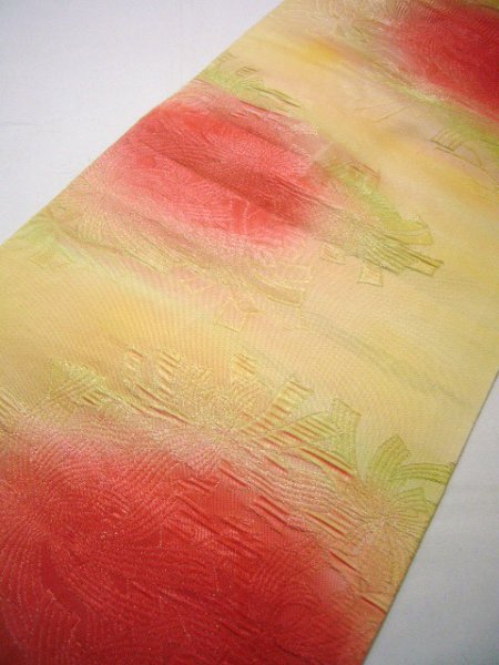 Photo1: JET0423Y Used Japanese  Pale Yellow Cutting cloth    (Grade B) (1)
