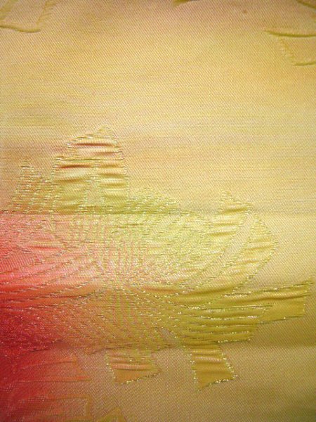 Photo5: JET0423Y Used Japanese  Pale Yellow Cutting cloth    (Grade B) (5)