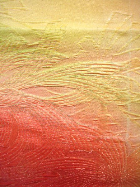 Photo4: JET0423Z Used Japanese  Pale Yellow Cutting cloth    (Grade B) (4)