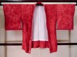 Photo1: K0217A Used Japanese Pale  Rose HAORI short jacket / Synthetic. Dapple pattern   (Grade D) (1)