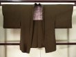 Photo1: Mint K0217H Used Japanese   Brown HAORI short jacket / Silk.    (Grade A) (1)