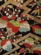 Photo3: K0224G Vintage Japanese Kimono   Black FUKURO OBI sash Folding fan Silk.  (Grade B) (3)