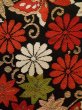 Photo4: K0224L Vintage Japanese Kimono   Black FUKURO OBI sash Flower Silk.  (Grade B) (4)