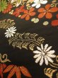 Photo7: K0224L Vintage Japanese Kimono   Black FUKURO OBI sash Flower Silk.  (Grade B) (7)