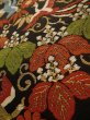 Photo8: K0224L Vintage Japanese Kimono   Black FUKURO OBI sash Flower Silk.  (Grade B) (8)