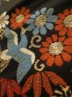 Photo9: K0224L Vintage Japanese Kimono   Black FUKURO OBI sash Flower Silk.  (Grade B) (9)