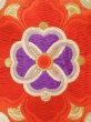 Photo4: K0224T Vintage Japanese Kimono   Orange FUKURO OBI sash Flower Silk.  (Grade B) (4)