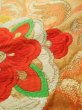 Photo7: K0224T Vintage Japanese Kimono   Orange FUKURO OBI sash Flower Silk.  (Grade B) (7)