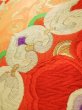 Photo9: K0224T Vintage Japanese Kimono   Orange FUKURO OBI sash Flower Silk.  (Grade B) (9)