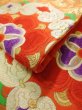 Photo10: K0224T Vintage Japanese Kimono   Orange FUKURO OBI sash Flower Silk.  (Grade B) (10)