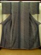 Photo1: Mint K0311P Used Japanese   Black KOMON dyed / Synthetic. Tortoise-shell pattern― Hexagonal pattern   (Grade A) (1)