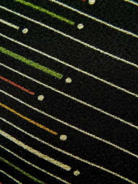 Photo7: Mint K0311P Used Japanese   Black KOMON dyed / Synthetic. Tortoise-shell pattern― Hexagonal pattern   (Grade A) (7)