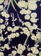 Photo8: K0317R Used Japanese   Indigo Blue KOMON dyed / Silk. Peony, flower cart pattern  (Grade A) (8)