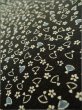 Photo6: K0317Z Used Japanese   Black KOMON dyed / Silk. Flower,   (Grade B) (6)