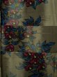 Photo3: K0324D Used Japanese   Gray KOMON dyed / Silk. Flower,   (Grade B) (3)