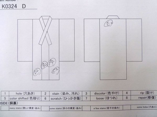 Photo13: K0324D Used Japanese   Gray KOMON dyed / Silk. Flower,   (Grade B) (13)