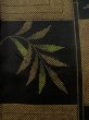 Photo7: K0324F Used Japanese Pale  Brown OSHIMA TSUMGI pongee / Silk. Bamboo leaf,   (Grade A) (7)