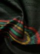 Photo12: K0324H Used Japanese   Black TSUMUGI pongee / Silk. Line,   (Grade A) (12)