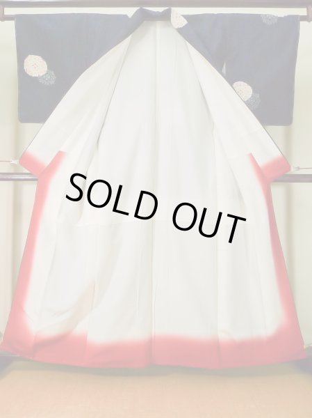 Photo2: Mint K0324I Used Japanese Deep  Blue TSUMUGI pongee / Silk. Flower,   (Grade A) (2)