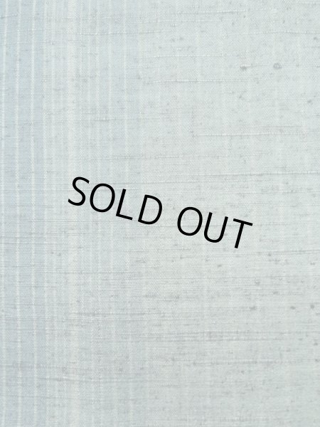 Photo7: Mint K0324L Used Japanese Pale  Pale Blue TSUMUGI pongee / Silk. Stripes   (Grade A) (7)