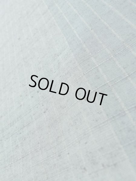 Photo9: Mint K0324L Used Japanese Pale  Pale Blue TSUMUGI pongee / Silk. Stripes   (Grade A) (9)