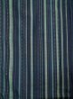 Photo3: K0324P Used Japanese   Blue TSUMUGI pongee / Silk. Stripes quilting  (Grade A) (3)