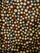 Photo4: K0324R Used Japanese   Black TSUMUGI pongee / Silk. Circle   (Grade D) (4)
