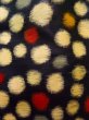 Photo6: K0324R Used Japanese   Black TSUMUGI pongee / Silk. Circle   (Grade D) (6)