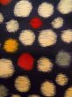 Photo8: K0324R Used Japanese   Black TSUMUGI pongee / Silk. Circle   (Grade D) (8)