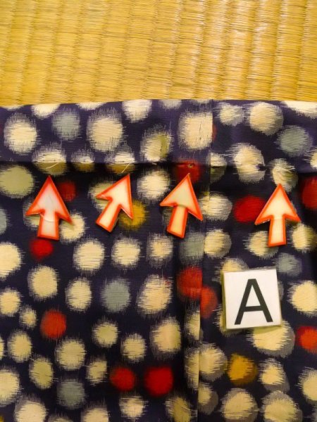 Photo15: K0324R Used Japanese   Black TSUMUGI pongee / Silk. Circle   (Grade D) (15)