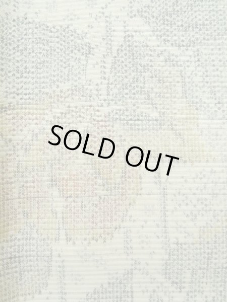 Photo6: Mint K0324U Used Japanese Heather  Gray TSUMUGI pongee / Silk. Flower,   (Grade A) (6)