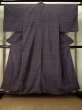 Photo1: K0324Y Used Japanese   Purple SHIOZAWA TSUMUGI pongee / Silk. Abstract pattern   (Grade B) (1)