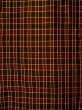 Photo3: K0325C Used Japanese   Black TSUMUGI pongee / Silk. Plaid Checks   (Grade B) (3)