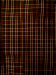 Photo4: K0325C Used Japanese   Black TSUMUGI pongee / Silk. Plaid Checks   (Grade B) (4)