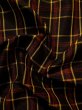 Photo10: K0325C Used Japanese   Black TSUMUGI pongee / Silk. Plaid Checks   (Grade B) (10)