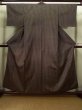 Photo1: Mint K0329F Used Japanese   Brown ORI woven / Silk. Stripes   (Grade A) (1)