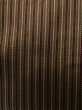 Photo6: Mint K0329F Used Japanese   Brown ORI woven / Silk. Stripes   (Grade A) (6)