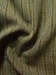 Photo10: K0329G Used Japanese Pale Grayish Green ORI woven / Silk. Stripes   (Grade B) (10)