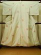 Photo1: K0329Q Used Japanese   Off White TSUMUGI pongee / Silk. Geometrical pattern,   (Grade B) (1)