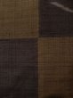 Photo6: K0329Z Used Japanese   Brown TSUMUGI pongee / Silk. Flower,   (Grade B) (6)