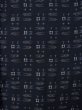 Photo3: K0330B Used Japanese   Navy Blue TSUMUGI pongee / Silk. Abstract pattern,   (Grade D) (3)